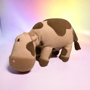 Baby Gap Vintage Brown Tan Cow Plush Stuffed Animal Cloth Toy - NO SOUND